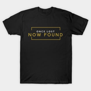 Christian Once Lost Now Found Retro Gold T-Shirt